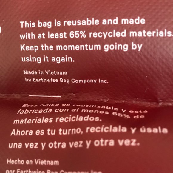 New, Never Used - Lululemon Ombre Red Logo Reusable Shopping Tote w/Snap Close - Picture 7 of 7